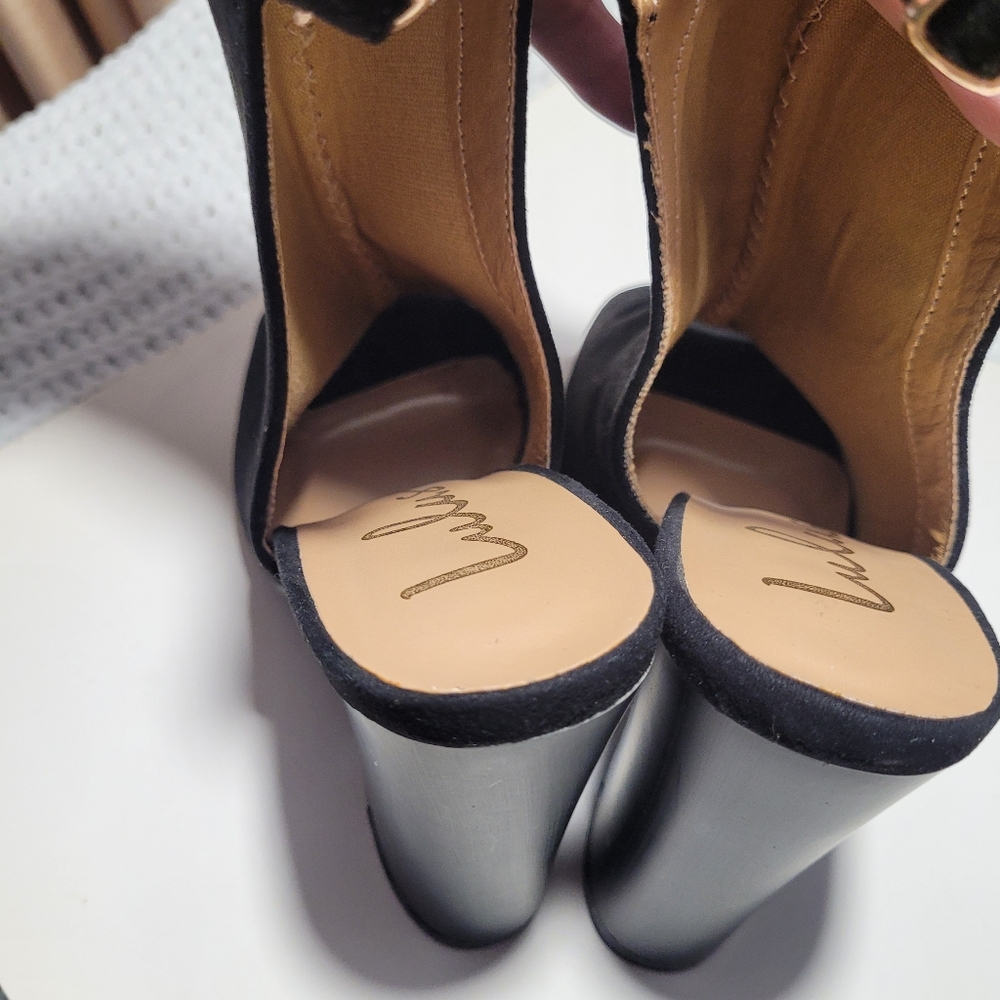 Lulus Black Peep-Toe Block Heel Shoes - Picture 8 of 9